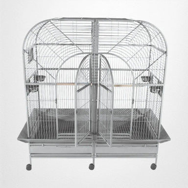 A & E Cage Co - Double Macaw Bird Cage with Removable Divider, Stainless Steel - Quill & Roost