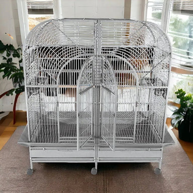 A & E Cage Co - Double Macaw Bird Cage with Removable Divider, Stainless Steel - Quill & Roost