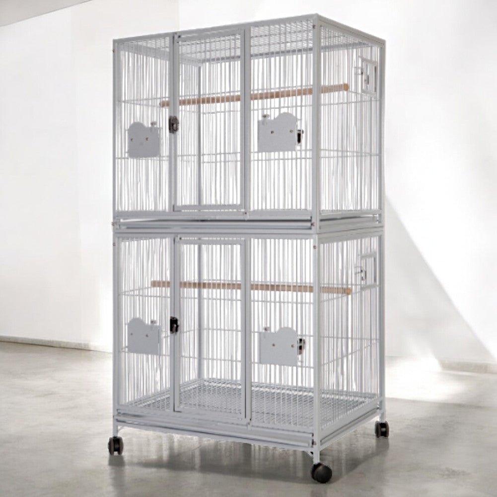 A & E Cage Co - Double Stack Breeder Bird Cage, 40"x30"x73" - Quill & Roost