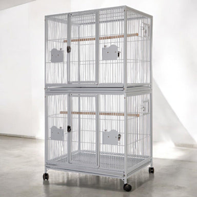 A & E Cage Co - Double Stack Breeder Bird Cage, 40"x30"x73" - Quill & Roost