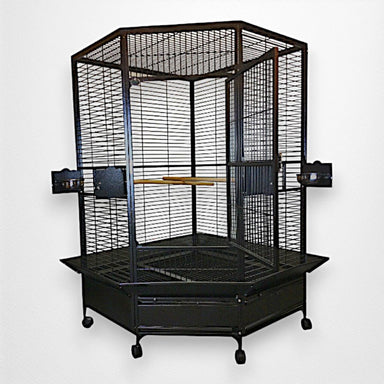 A & E Cage Co - Extra Large Corner Bird Cage, 42"x42"x73" - Quill & Roost