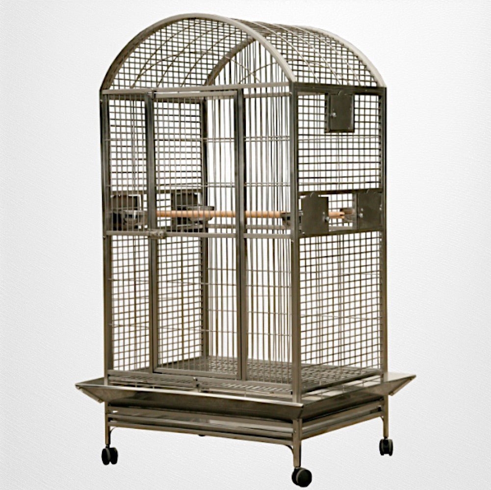 A & E Cage Co - Extra Large Stainless Steel Dome Top Bird Cage, 40"x30"x75" - Quill & Roost