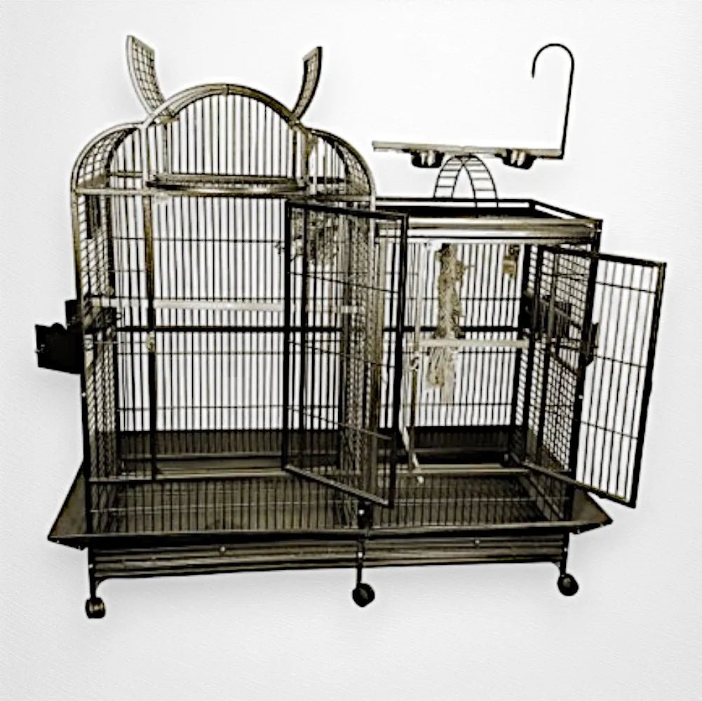 A & E Cage Co - Split Level House Bird Cage with Divider and Play Top ...