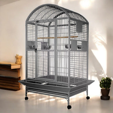 A & E Cage Co - Stainless Steel Dome Top Bird Cage, 36"x28"x65" - Quill & Roost