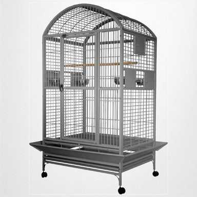 A & E Large Macaw and Cockatoo Dome Top Cage, Stainless Steel - Quill & Roost