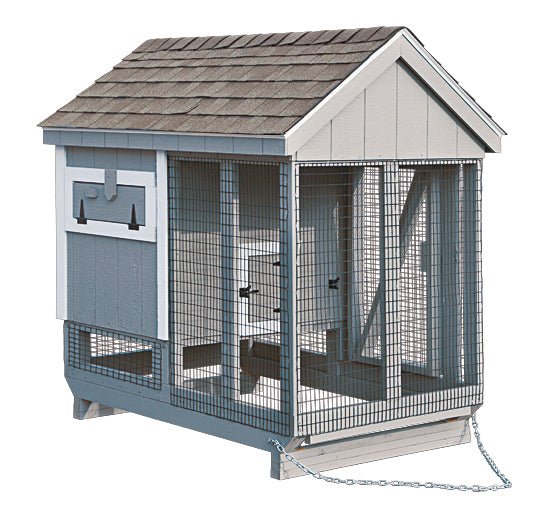 A - Frame Combination Chicken Coop w/ Attached Run - 4'x6' - Quill & Roost