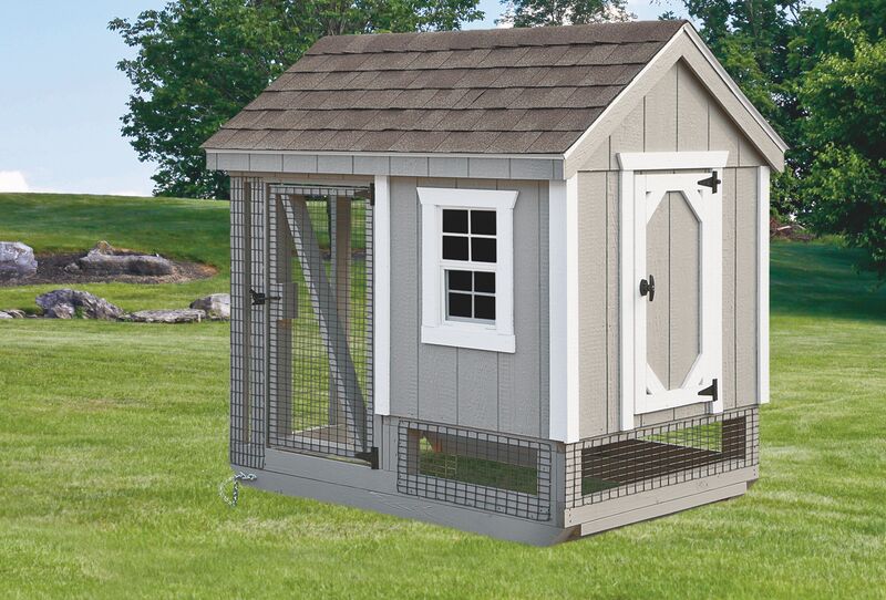 A - Frame Combination Chicken Coop w/ Attached Run - 4'x6' - Quill & Roost