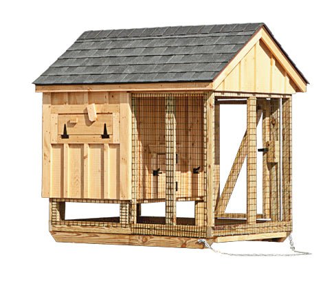 A - Frame Combination Chicken Coop w/ Attached Run - 4'x6' - Quill & Roost