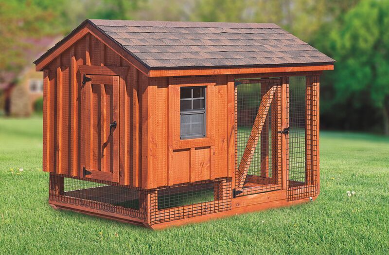 A - Frame Combination Chicken Coop w/ Attached Run - 5'x7' - Quill & Roost