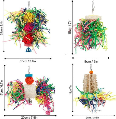 Bird Toys Bird Shredding Foraging Toys Parakeet Toy Chewing Hanging Toy Bird Shredded Paper Bird Cage Accessories Bird Rope Perch for Conure Cockatiel Budgies Lovebird Parrotlet (Without Rope Perch) - Quill & Roost