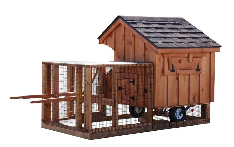 Chicken Tractor Coop/Mobile Chicken Coop with Attached Run - 3'x4' - Quill & Roost