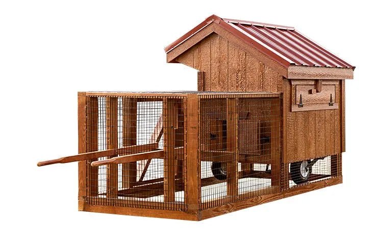 Chicken Tractor Coop/Mobile Chicken Coop with Attached Run - 3'x4' - Quill & Roost