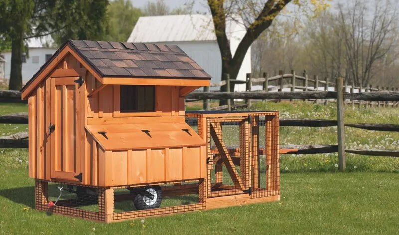 Chicken Tractor Coop/Mobile Chicken Coop with Attached Run - 3'x4' - Quill & Roost