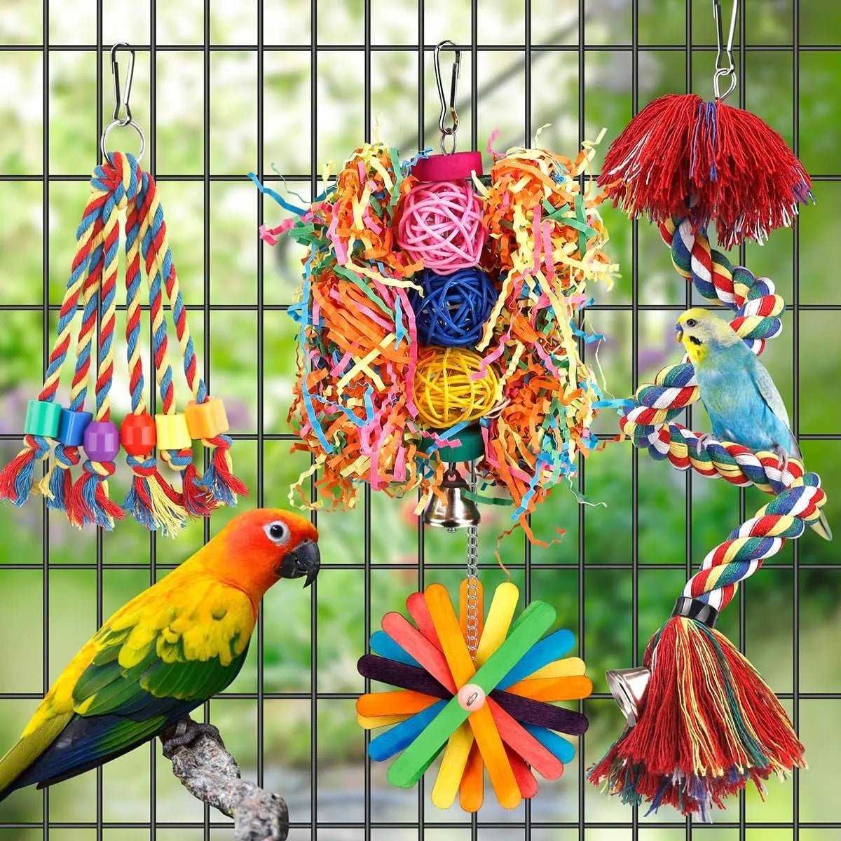 Colorful Bird Toy Bundle, Set of Five - Quill & Roost