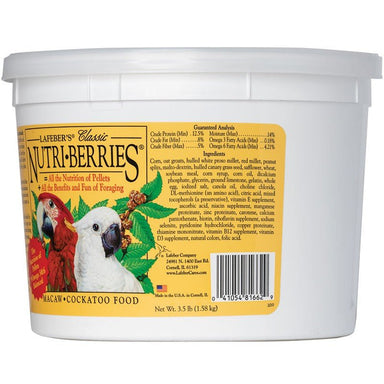 Lafeber Classic Nutri-Berries Macaw & Cockatoo Food - 3.5 lb Bucket - Quill & Roost