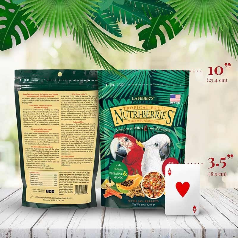 Lafeber Tropical Fruit Nutri-Berries Macaw & Cockatoo Food - 10 oz - Quill & Roost