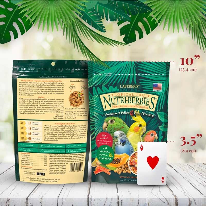 Lafeber Tropical Fruit Nutri-Berries Parakeet, Cockatiel & Conure Food - 10 oz - Quill & Roost