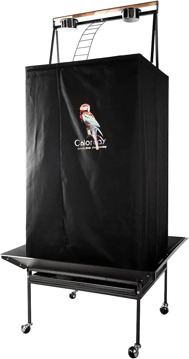 Large Bedtime Play Top Bird Cage Cover, Black 68" - Quill & Roost