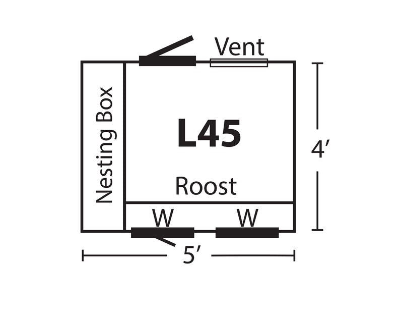 Luxury Lean - To Chicken Coop - 4'x5' - Quill & Roost