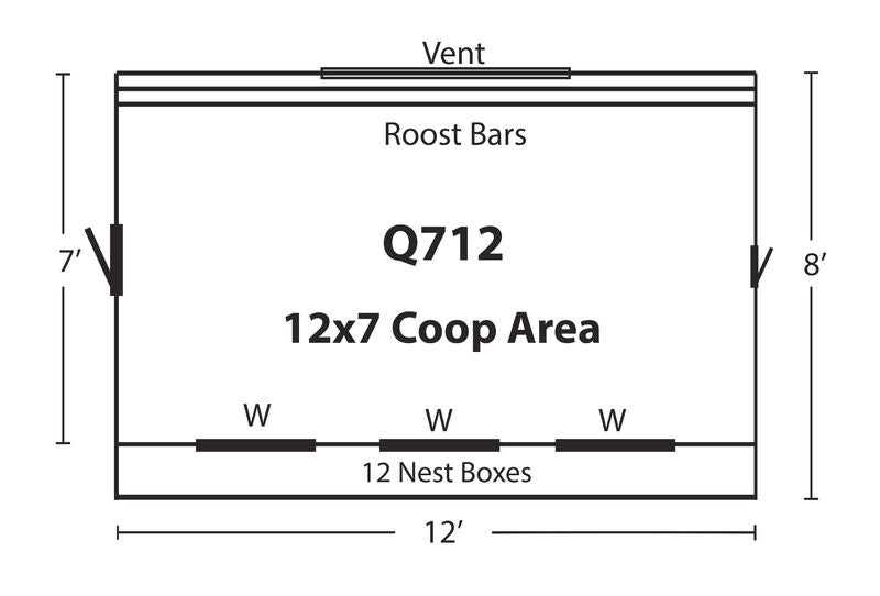 Luxury Quaker Chicken Coop - 7'x12' - Quill & Roost