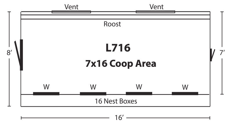 Luxury Walk - In Lean - To Chicken Coop, 7'x16' - Quill & Roost