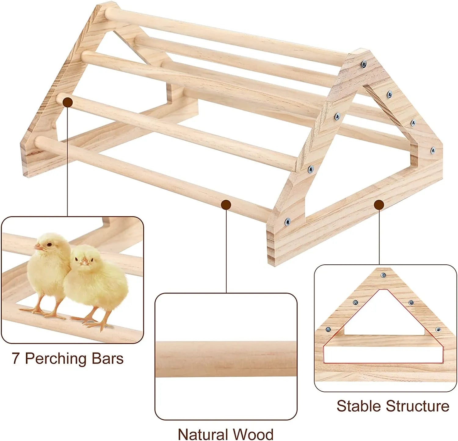 Mobile wooden Parrot and Chick Perch - Quill & Roost