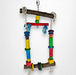 Natural Wood Swing with Colorful Blocks and Rope - Quill & Roost