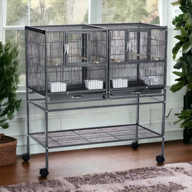 Prevue Hampton Deluxe Divided Bird Cage System w/ Stand - Quill & Roost