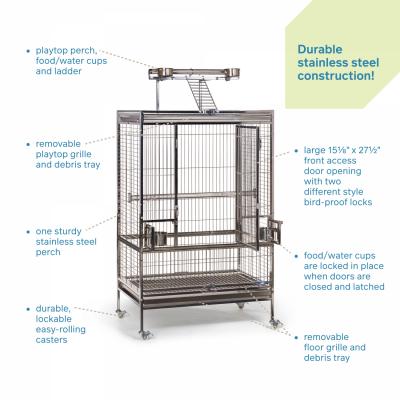 Prevue Large Stainless Steel Play Top Bird Cage - Quill & Roost