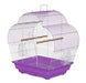 Prevue Palm Beach Scallop Roof Budgie Cage, Purple & White - Quill & Roost