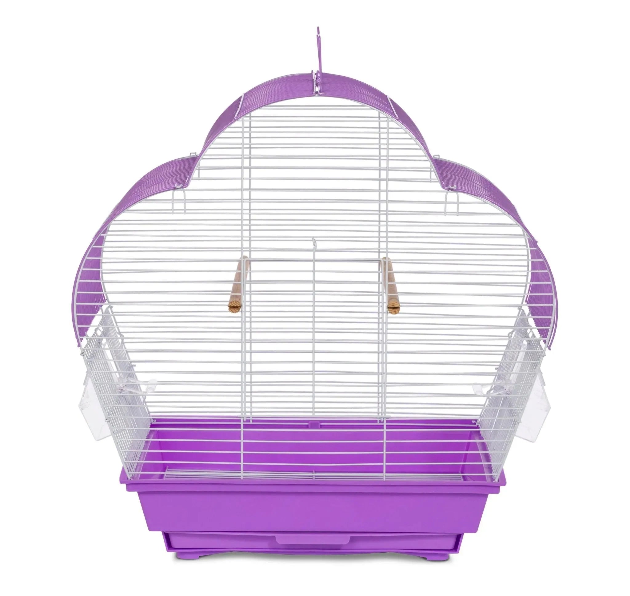 Prevue Palm Beach Scallop Roof Budgie Cage, Purple & White - Quill & Roost