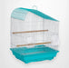 Prevue Palm Beach Teardrop Roof Budgie Cage, Aqua & White - Quill & Roost