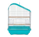 Prevue Palm Beach Teardrop Roof Budgie Cage, Aqua & White - Quill & Roost