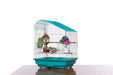 Prevue Palm Beach Teardrop Roof Budgie Cage, Aqua & White - Quill & Roost