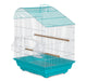 Prevue Palm Beach Teardrop Roof Budgie Cage, Aqua & White - Quill & Roost