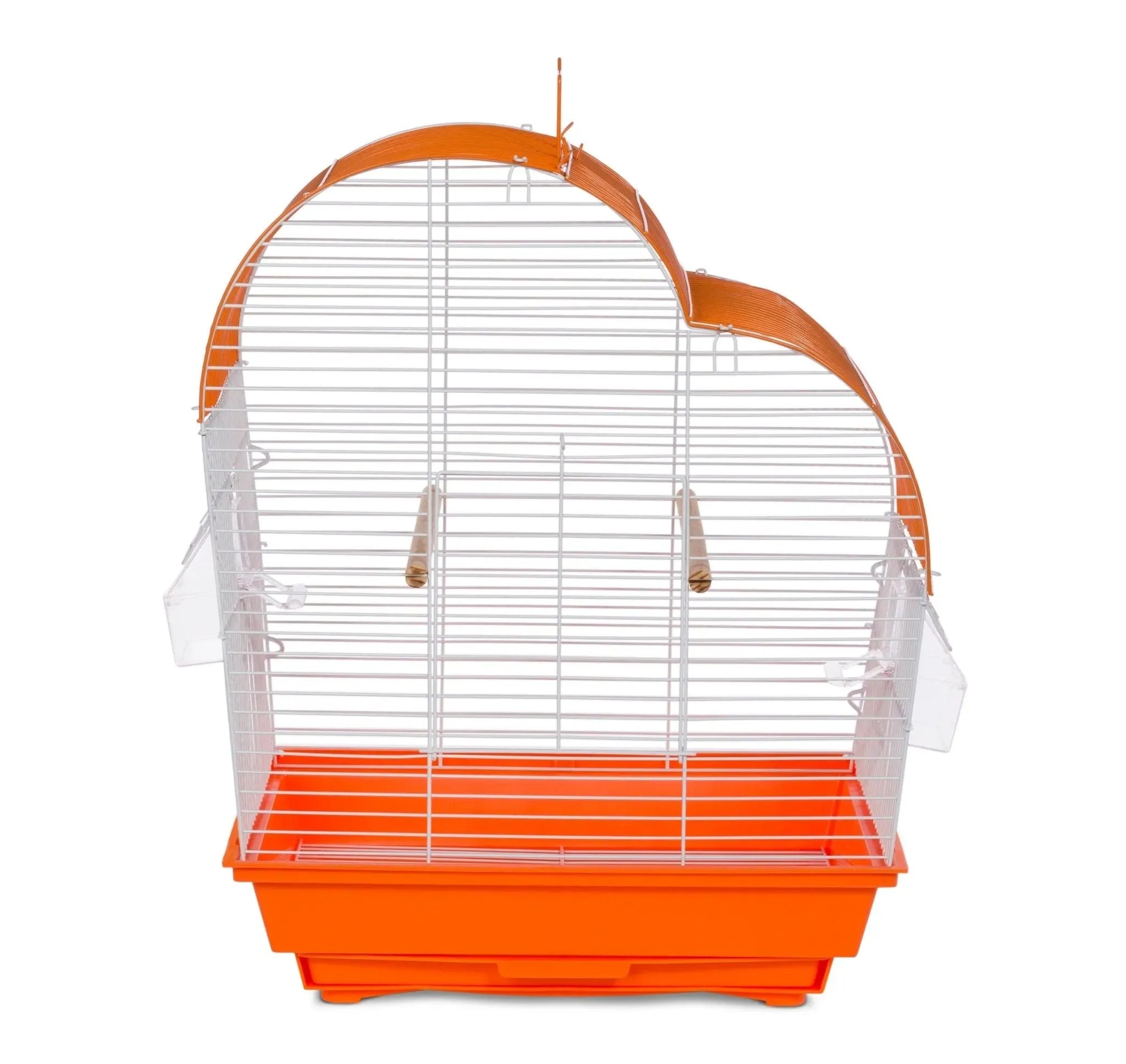 Prevue Palm Beach Waterfall Roof Budgie Cage, Orange & White - Quill & Roost