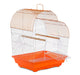 Prevue Palm Beach Waterfall Roof Budgie Cage, Orange & White - Quill & Roost