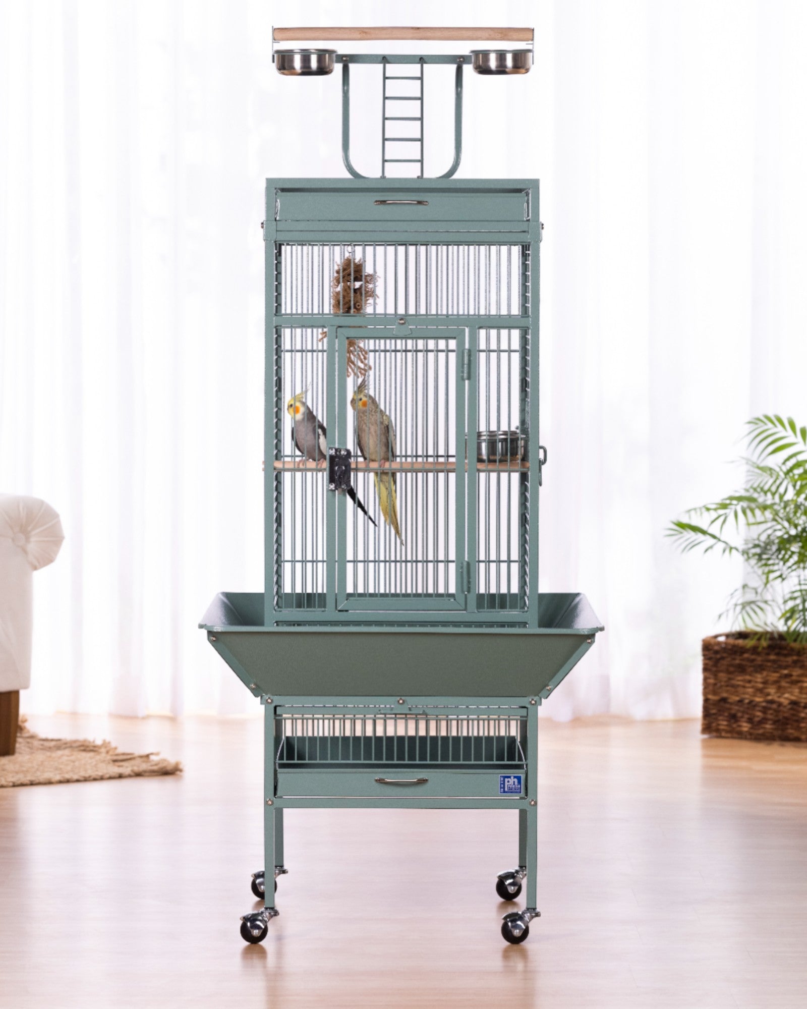 Prevue Play Top Bird Cage, 18"x18"x57" - Quill & Roost