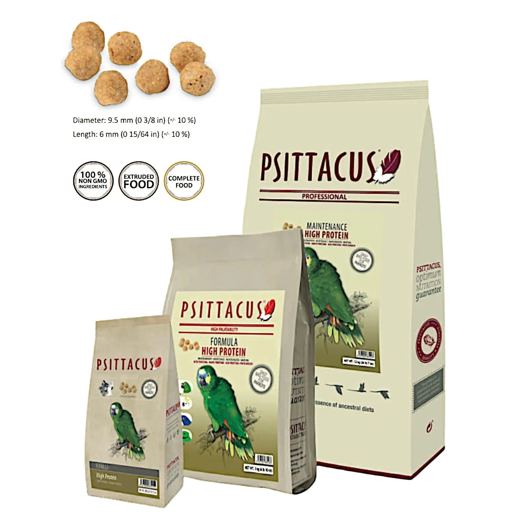 Psittacus High Protein Daily Diet Pellet Food For Parrots - Quill & Roost