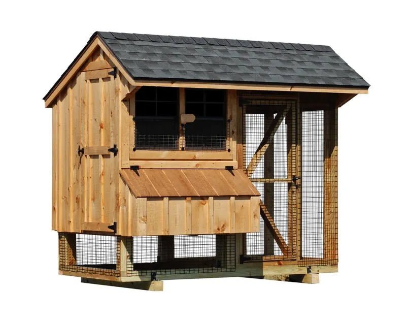 Quaker Combination Chicken Coop w/ Attached Run - 4'x8' - Quill & Roost