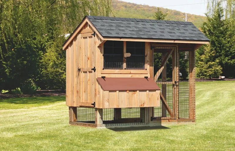 Quaker Combination Chicken Coop w/ Attached Run - 4'x8' - Quill & Roost