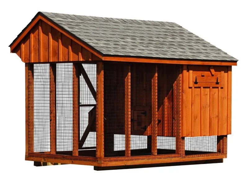 Quaker Combination Chicken Coop w/ Attached Run - 6'x10' - Quill & Roost