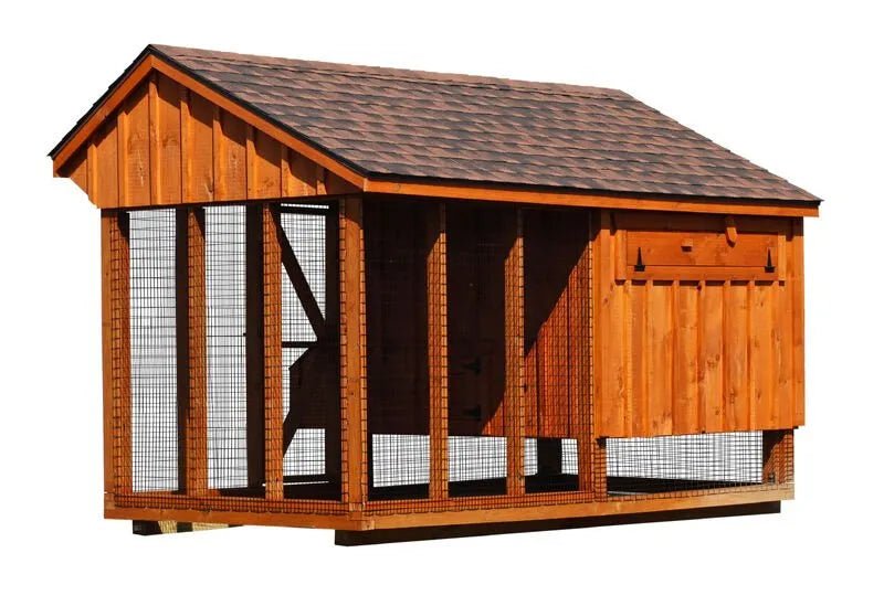 Quaker Combination Chicken Coop w/ Attached Run - 6'x12' - Quill & Roost