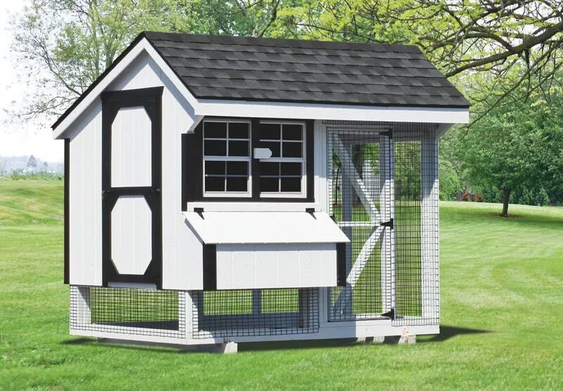 Quaker Combination Chicken Coop w/ Attached Run - 6'x8' - Quill & Roost