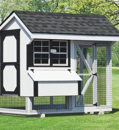 Quaker Combination Chicken Coop w/ Attached Run - 6'x8' - Quill & Roost