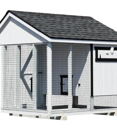 Quaker Combination Chicken Coop w/ Attached Run - 6'x8' - Quill & Roost