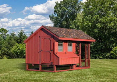 Quaker Combination Chicken Coop w/ Attached Run - 7'x12' - Quill & Roost